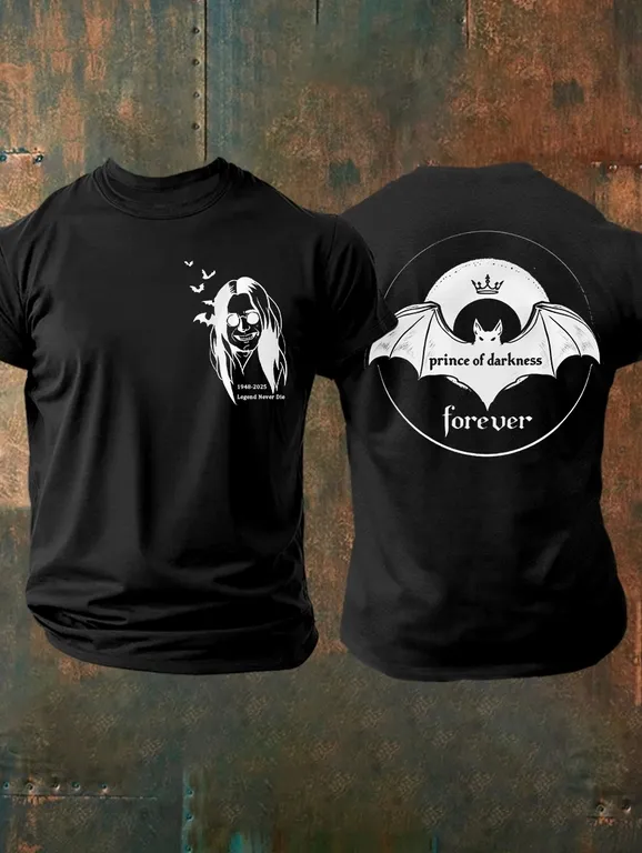 Men'S Prince Of Darkness Forever Rip Legend Ozzy Osbourne Memorial Tee