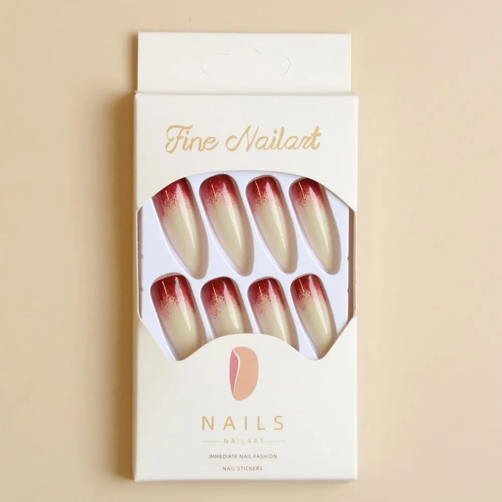 Nailhour 24Pcs Halloween Long Stiletto Gothic Press On Nails