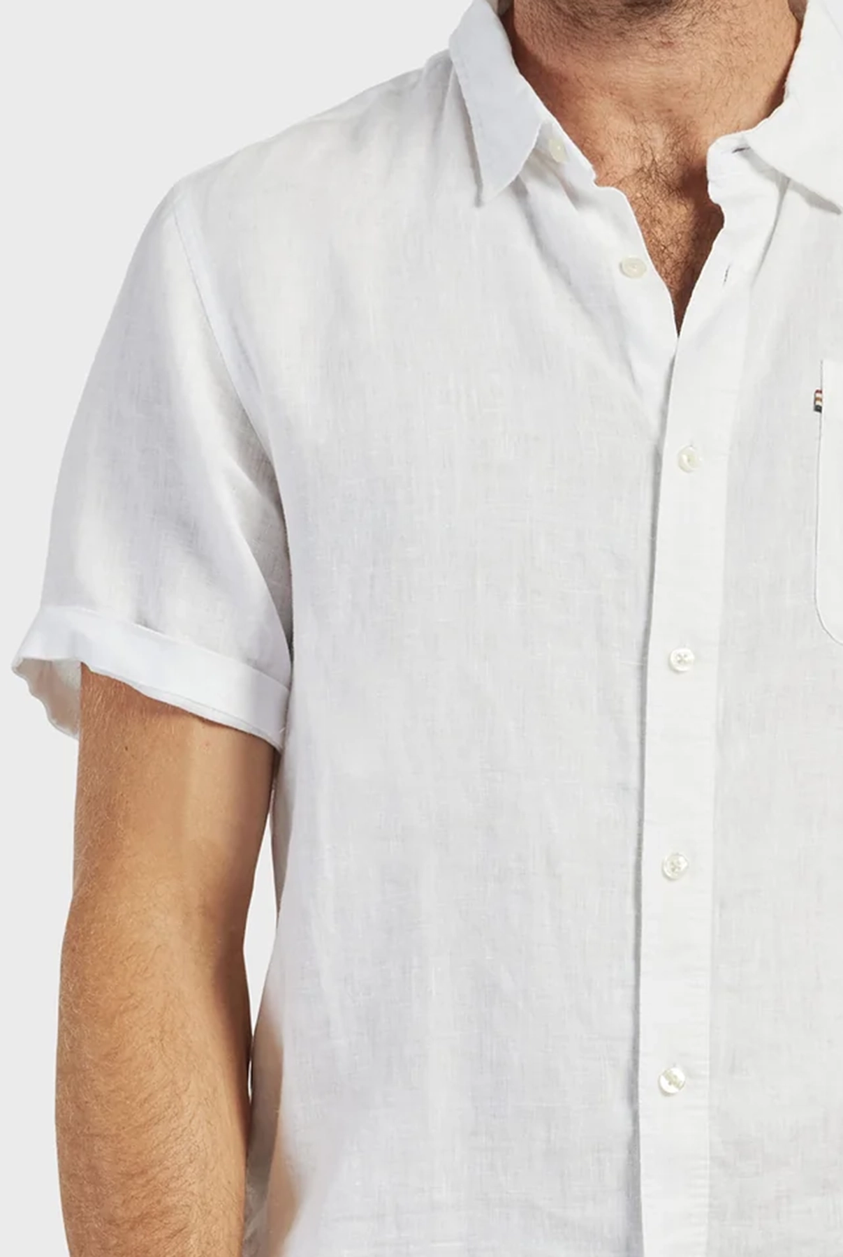 Hampton Linen SS Shirt-White