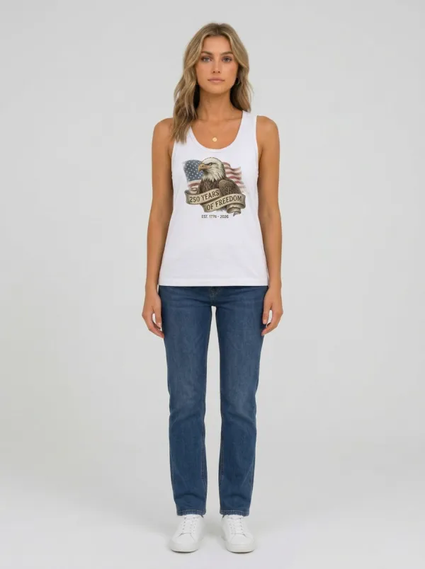 Women's 250th Anniversary USA Eagle Flag Printed Tank Top