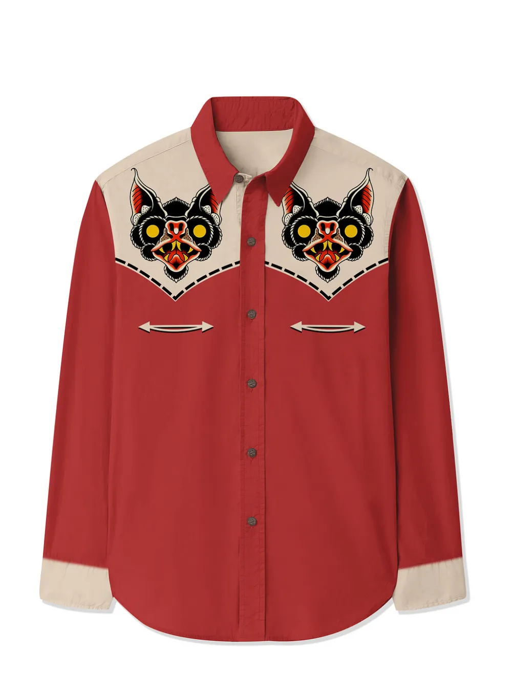 Retro Bat - 100% Cotton Long Sleeves Shirt