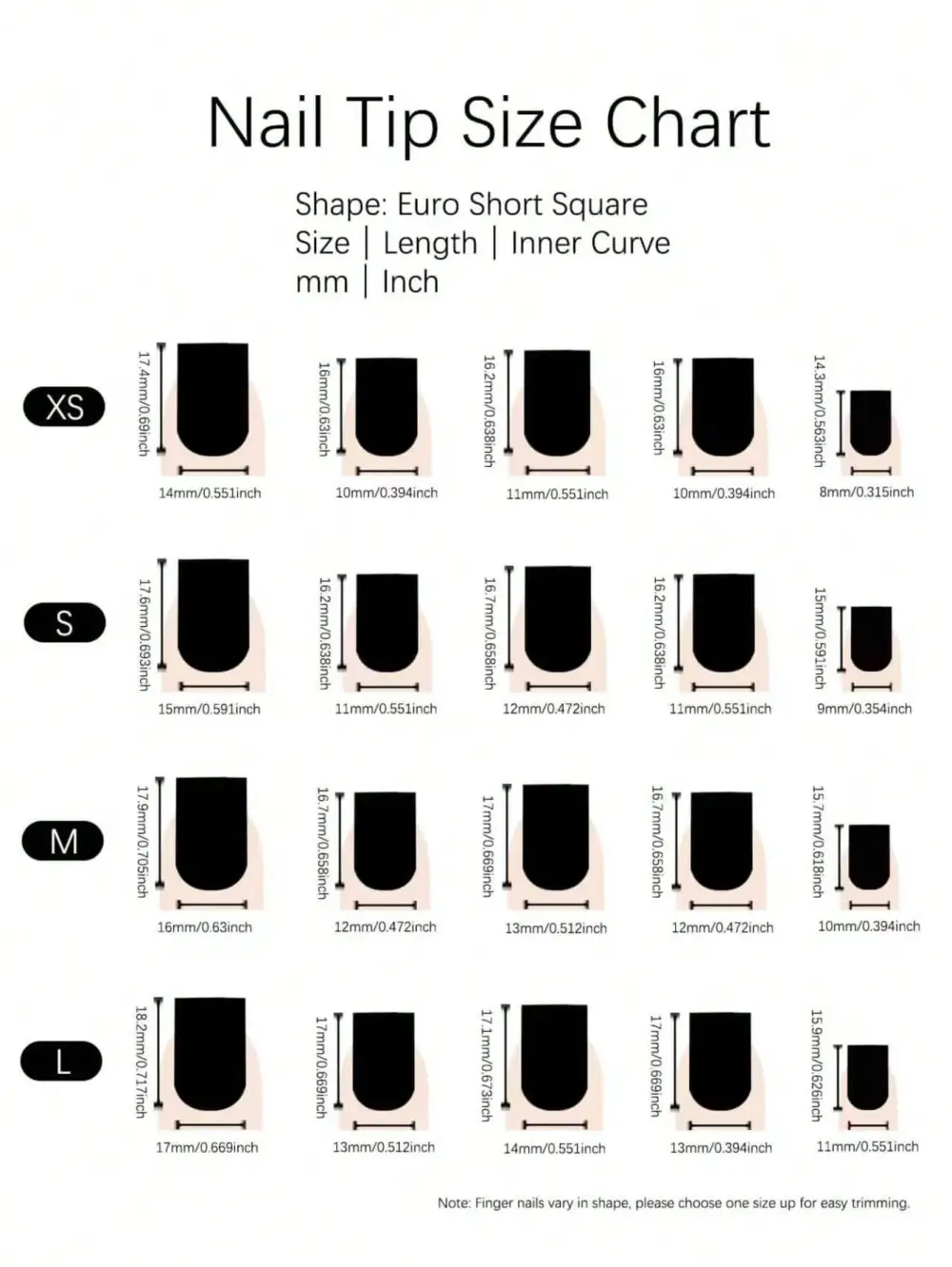 Nailhour 24Pcs French Gradient Medium Square  Press On Nails