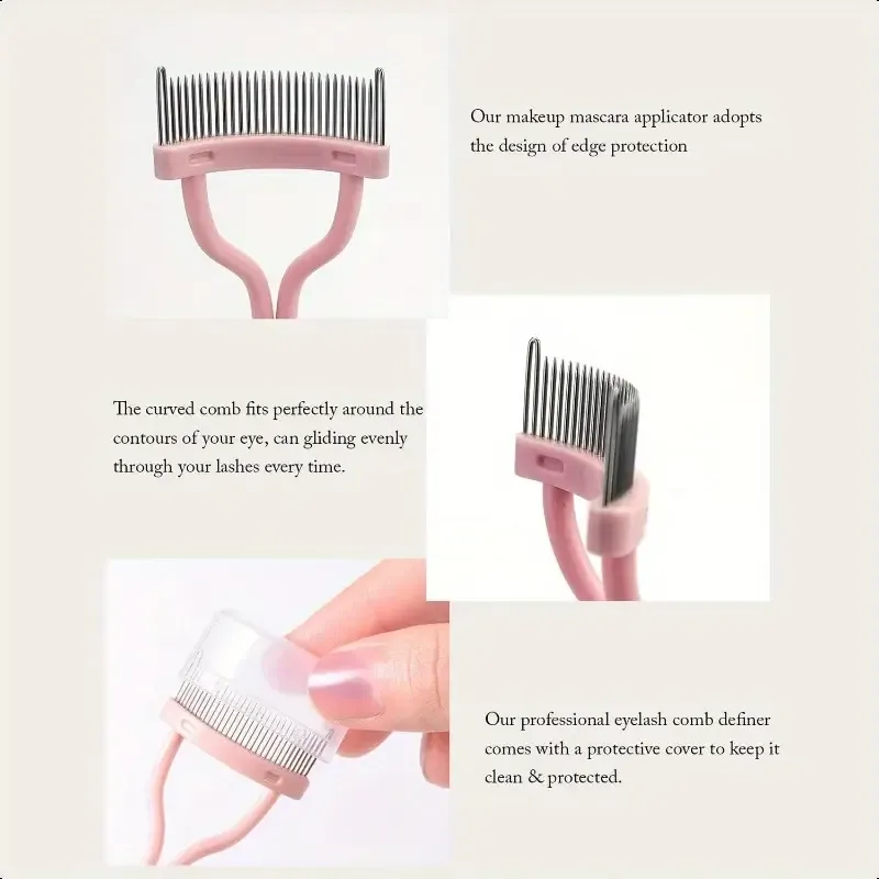 Pink Eyelash Curler and Eyelash Comb Set