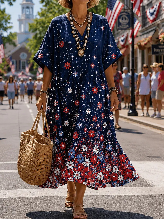 Women's USA 250th Anniversary Art Print Casual Dress