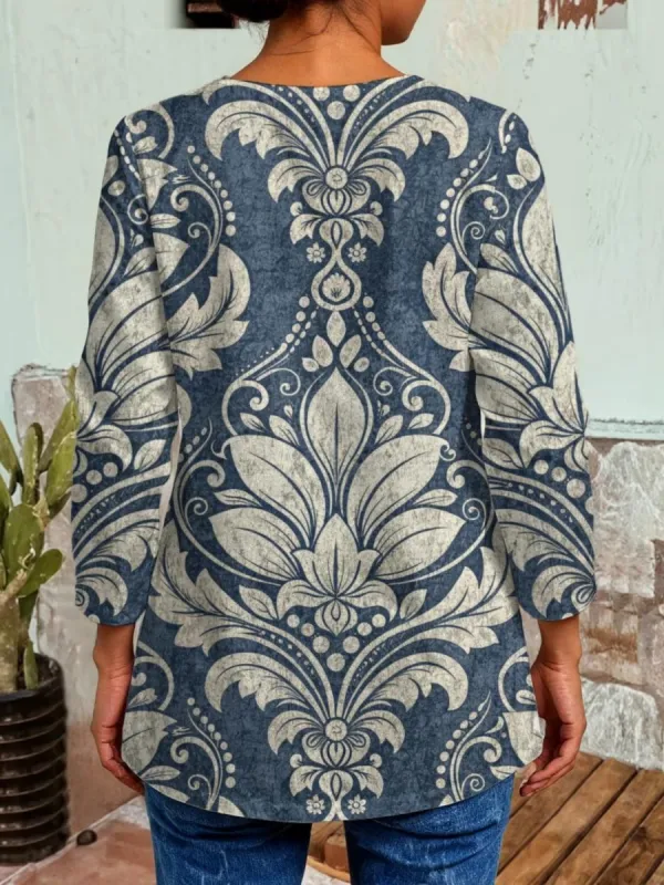 Vintage Damask Print Cardigan