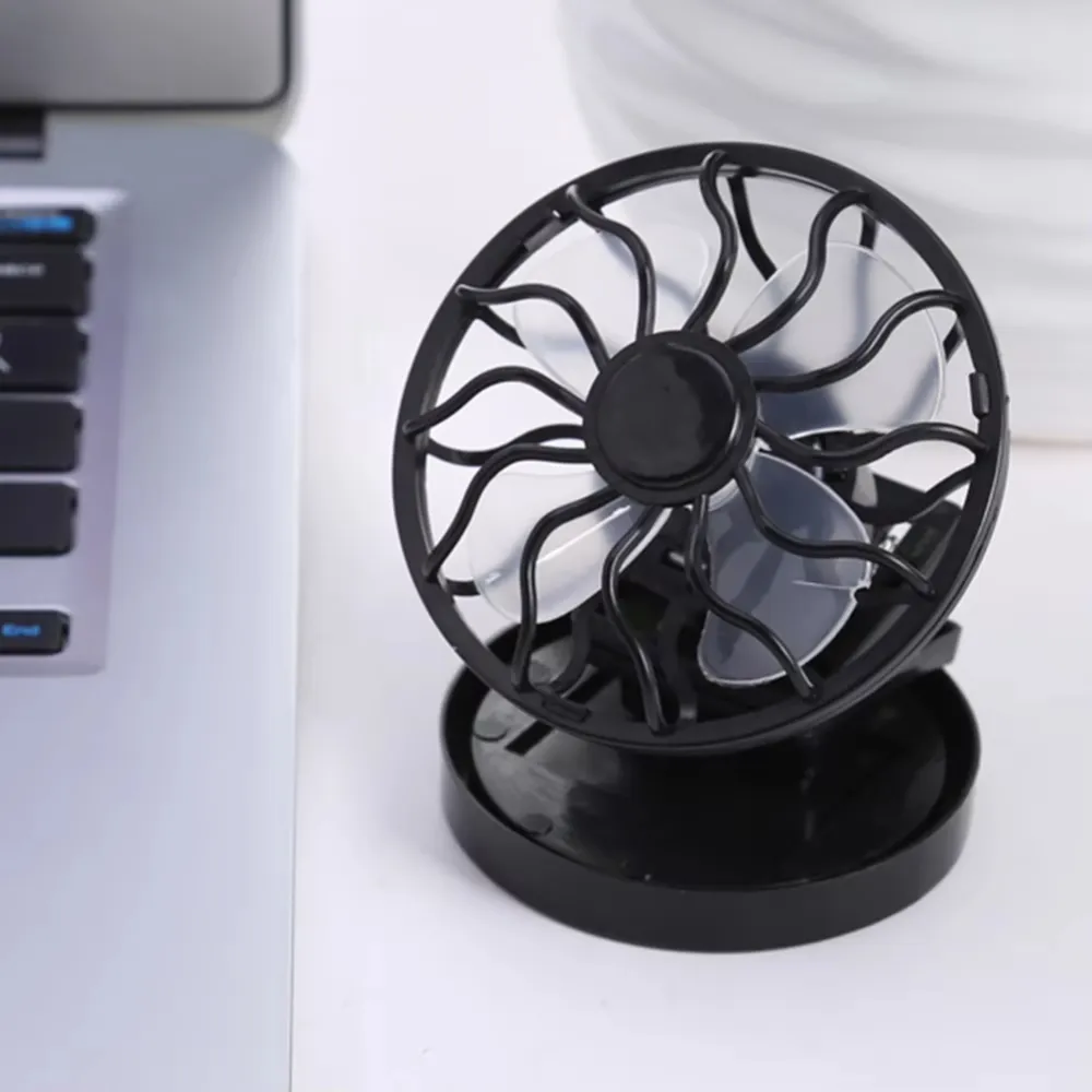 The Mini Solar-Powered Fan Can Be Clipped Anywhere.