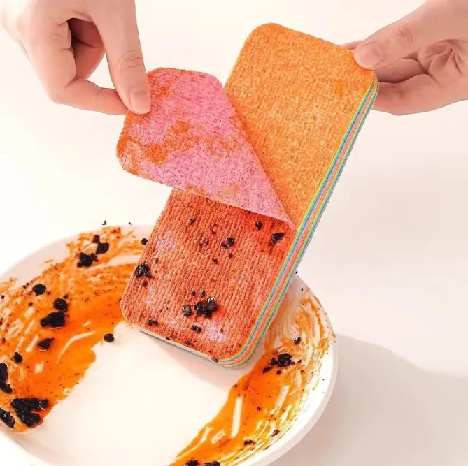 Lazy people's special dishwashing cloth - rainbow rag tearable sponge absorbent dishwashing towel