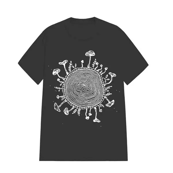 Mushroom Designed Pattern Printed T-Shirt