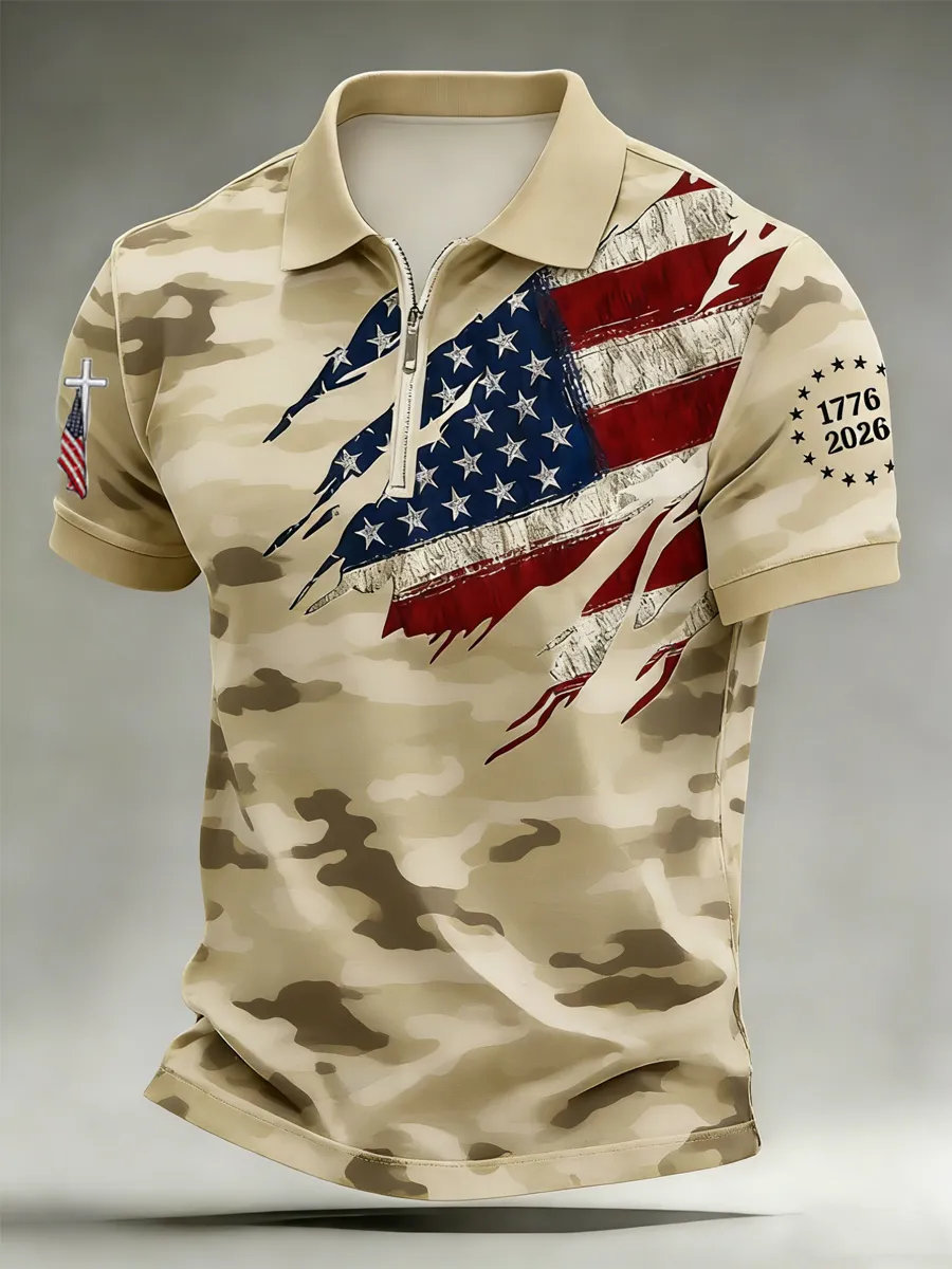 Men's Casual America 250 Printed Polo Shirt