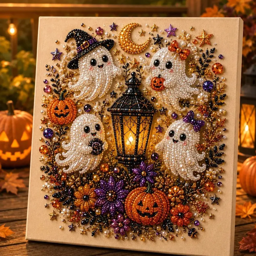 Halloween 5D Diamond Painting Kit: Beginner-Friendly Bead Art