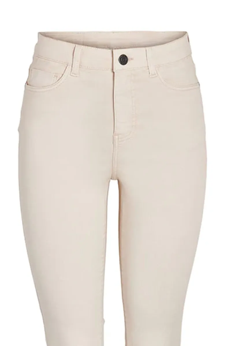 White High Waisted Slim Fit Flared Jeans