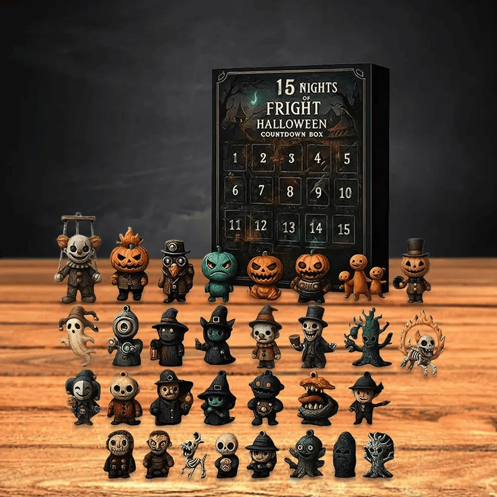31 Nights of Fright Halloween Countdown Box with Figurines