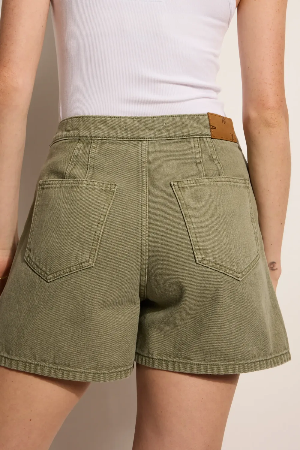 Sage Wash Denim Shorts