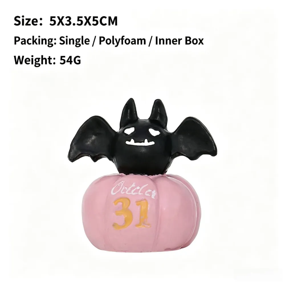 Halloween Cute Pumpkin Ghost Owl Resin Ornament For Home Decor