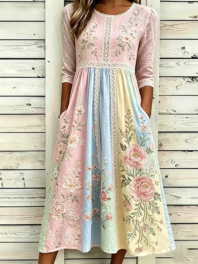 Women'S  Floral Printed Casual Dress