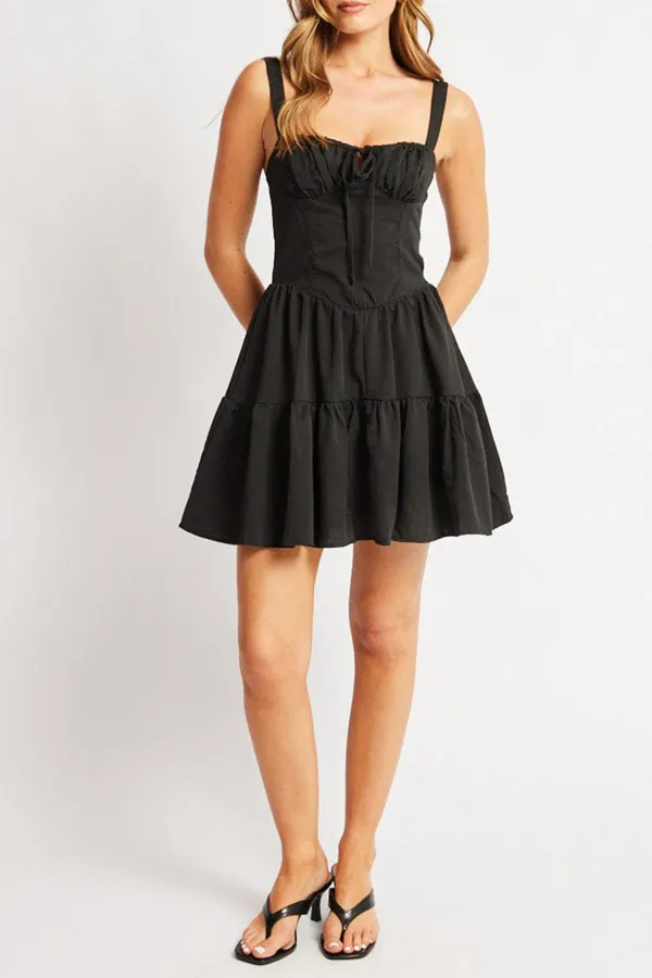 Black Fit And Flare Dress Mini