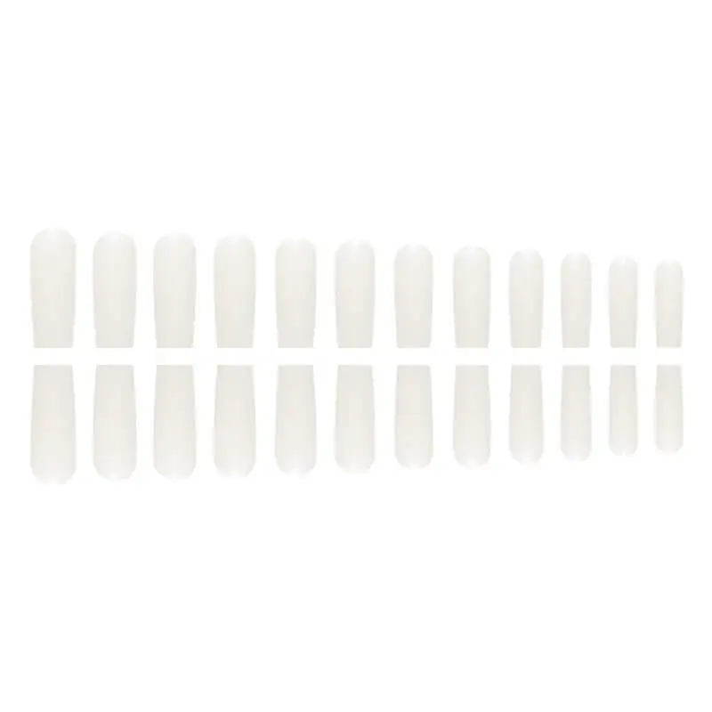 Nailhour 24Pcs White Extra Long Square Press On Nails