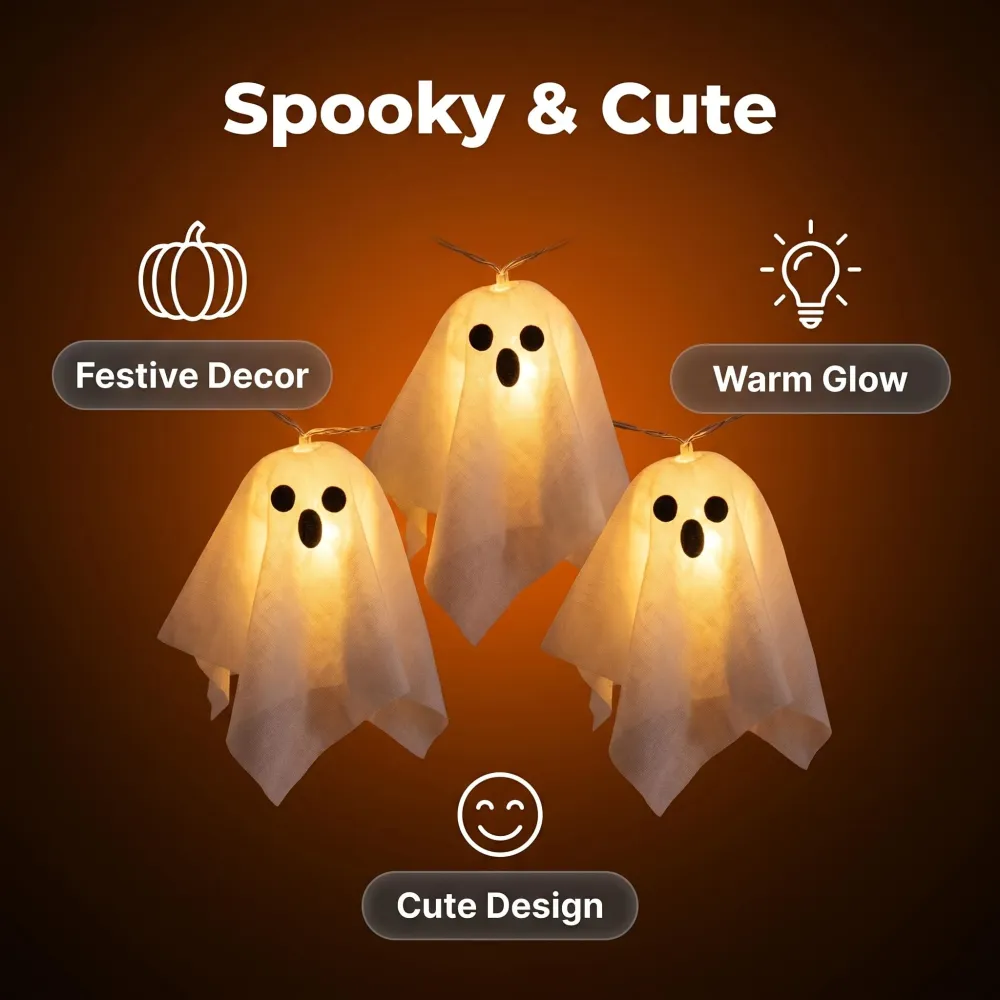 Halloween Screaming Ghost LED String Lights Horror Atmosphere Pendant