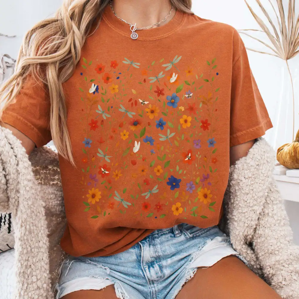 Dragonfly Wildflowers T-Shirt