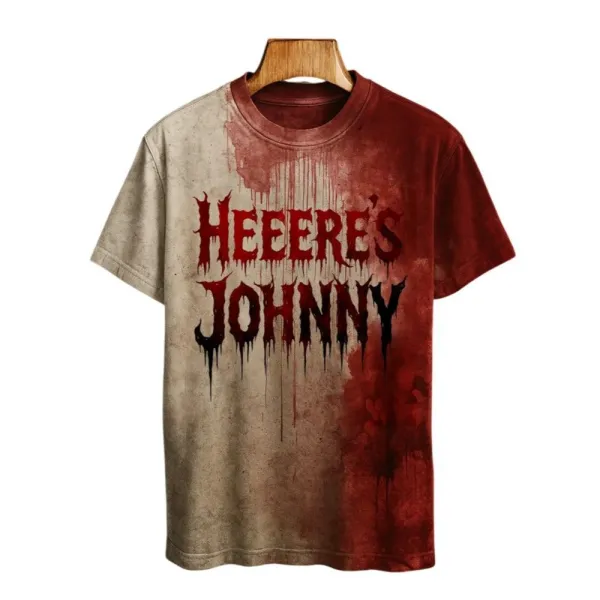 2025 Halloween Heeere’s Johnny Blood Printed T-shirt