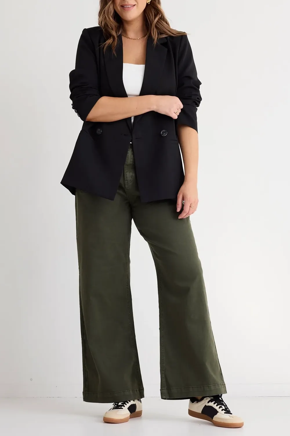 Olive Green Utility Style Long Pants