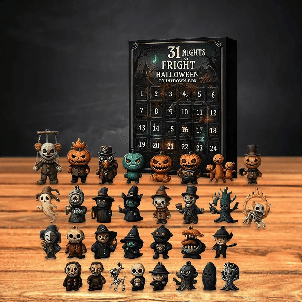 31 Nights of Fright Halloween Countdown Box with Figurines