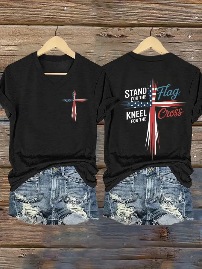 Women's Faith Print V-Neck T-Shirt