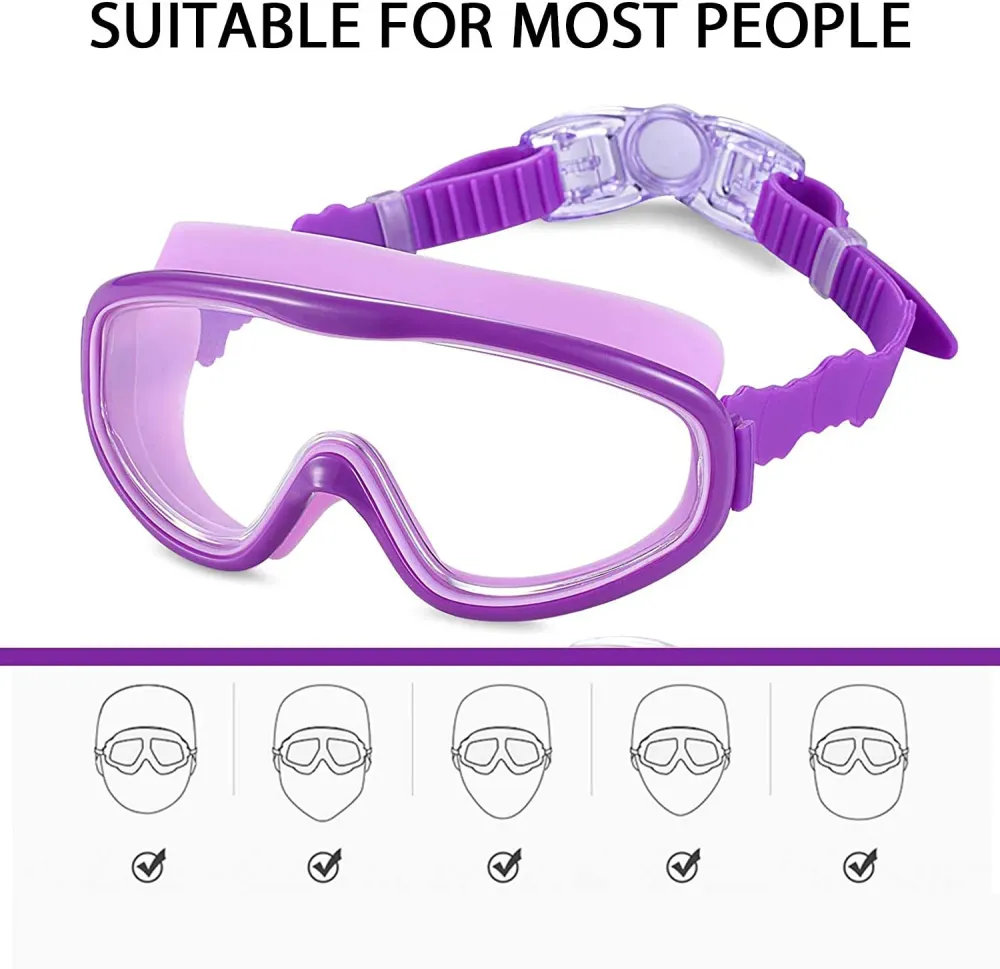Anti-Impact Coating Large Vision Children'S Swimming Goggles