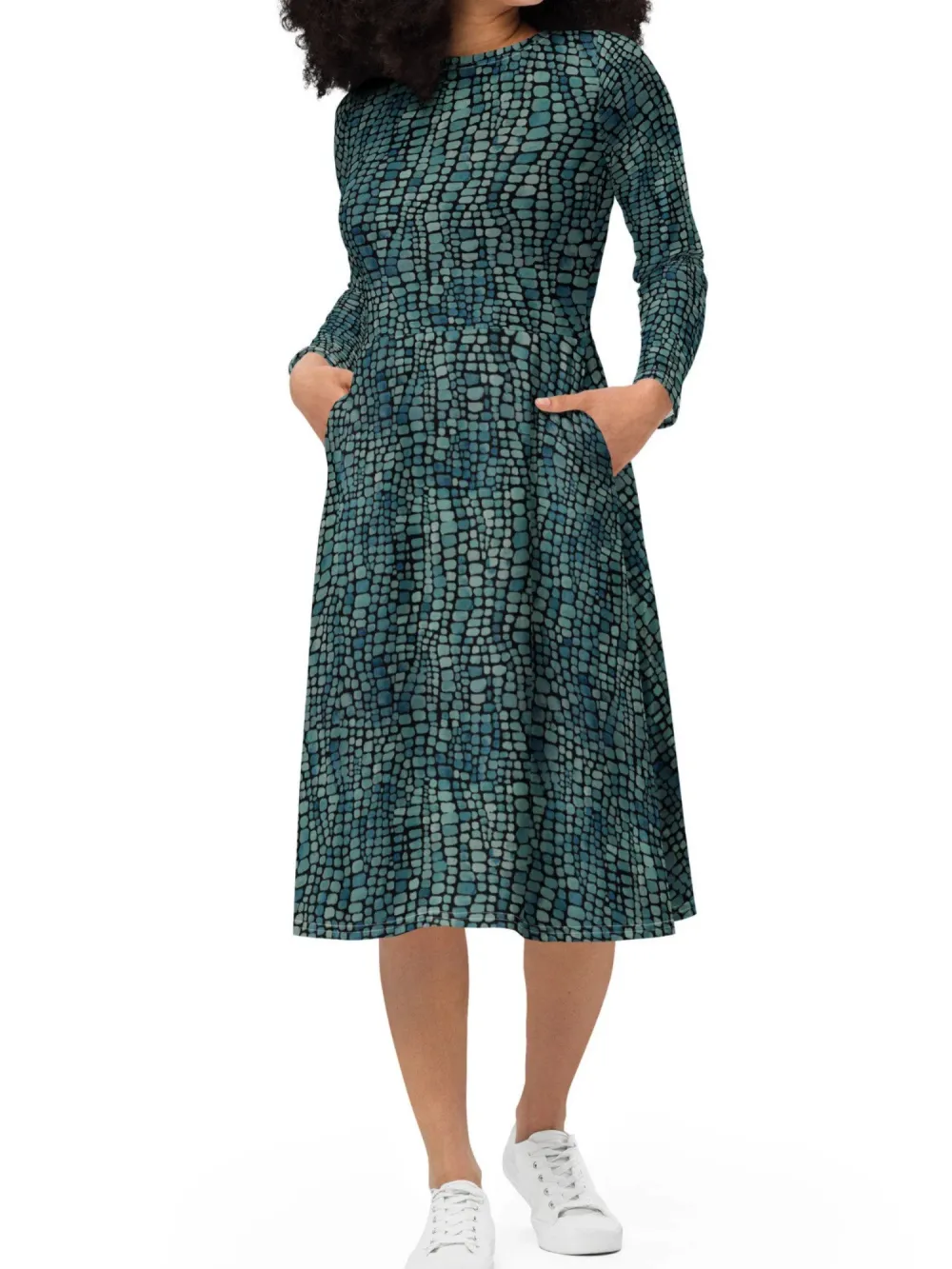 Animal Print Round Neck Dress
