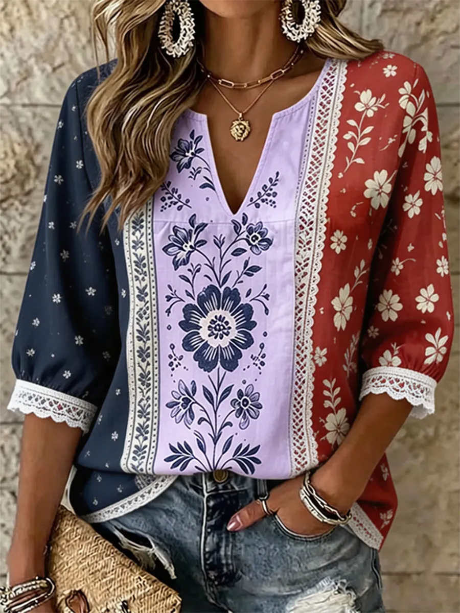 Women's Independence Day Anniversary Printed Casual Top