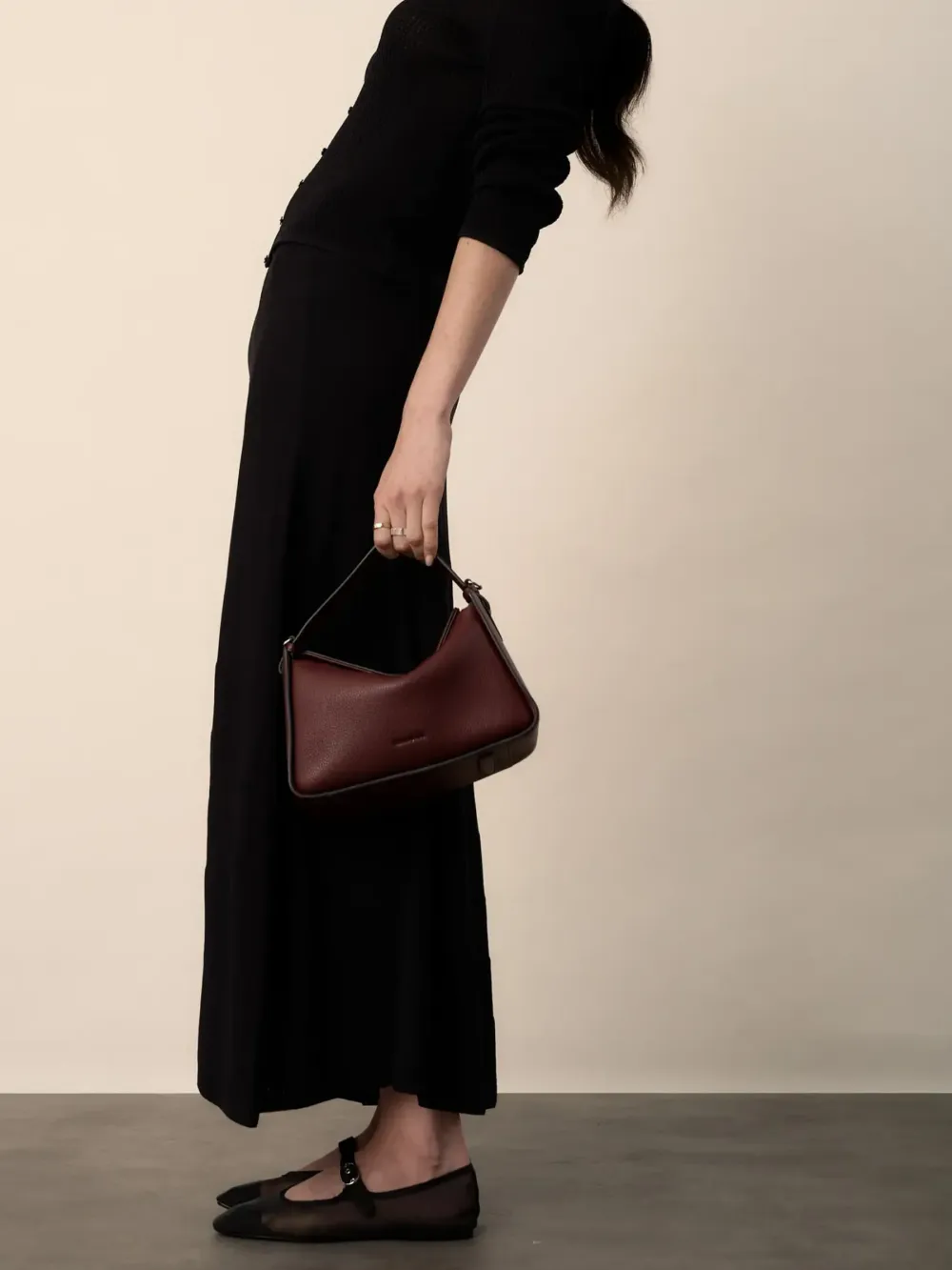 Black The Knitted Maxi Skirt