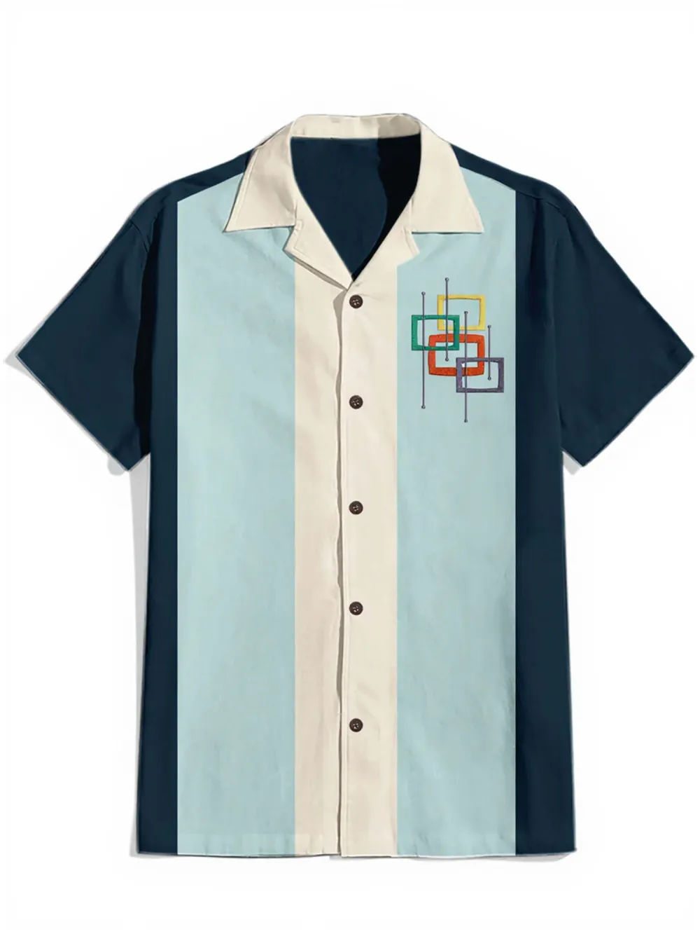 1950‘S Vintage Atomic - 100% Cotton Cuban Collar Shirt
