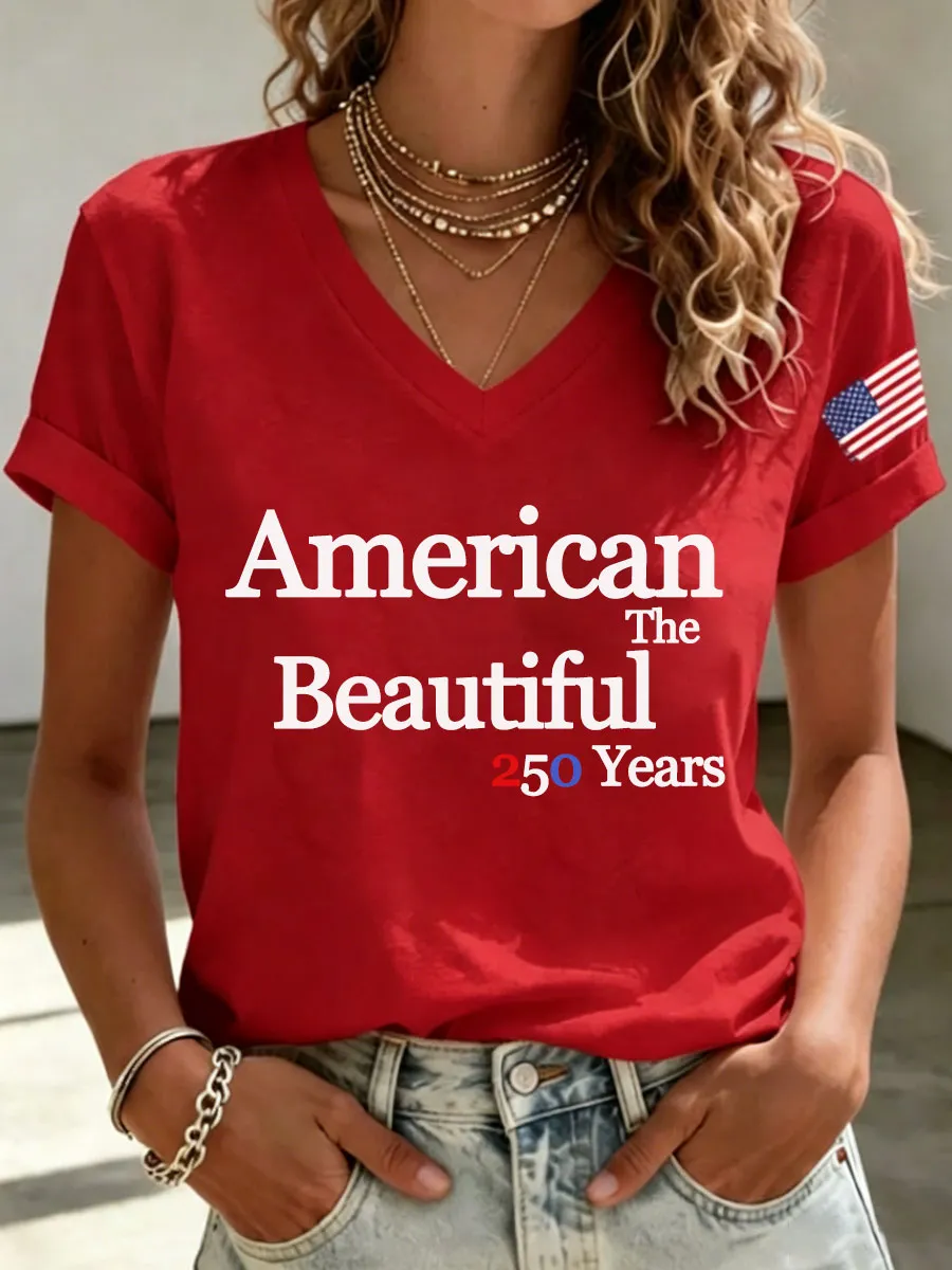 Women's 250th American The Beautiful  Print T-shirt