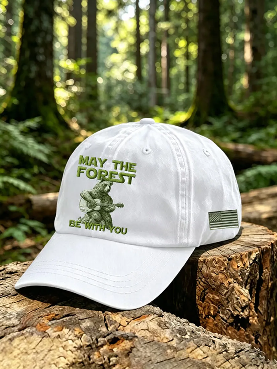 Unisex Vintage May The Forest Be With You Printed Hat