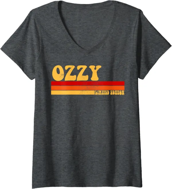 Womens OZZY Name Personalized Idea Men Retro Vintage OZZY V-Neck T-Shirt