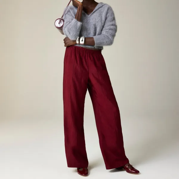 pant in textured satin