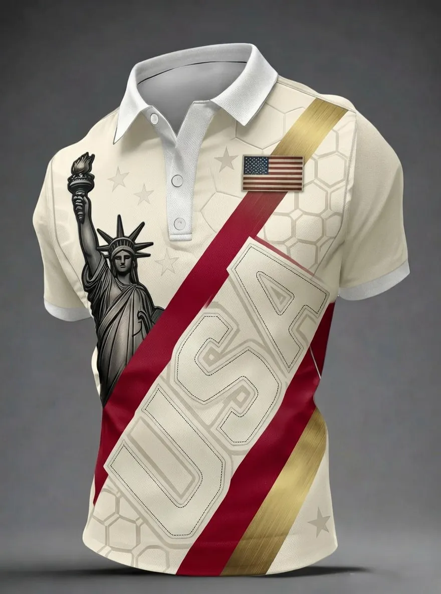 Men's USA Soccer Fan Printed polo shirt