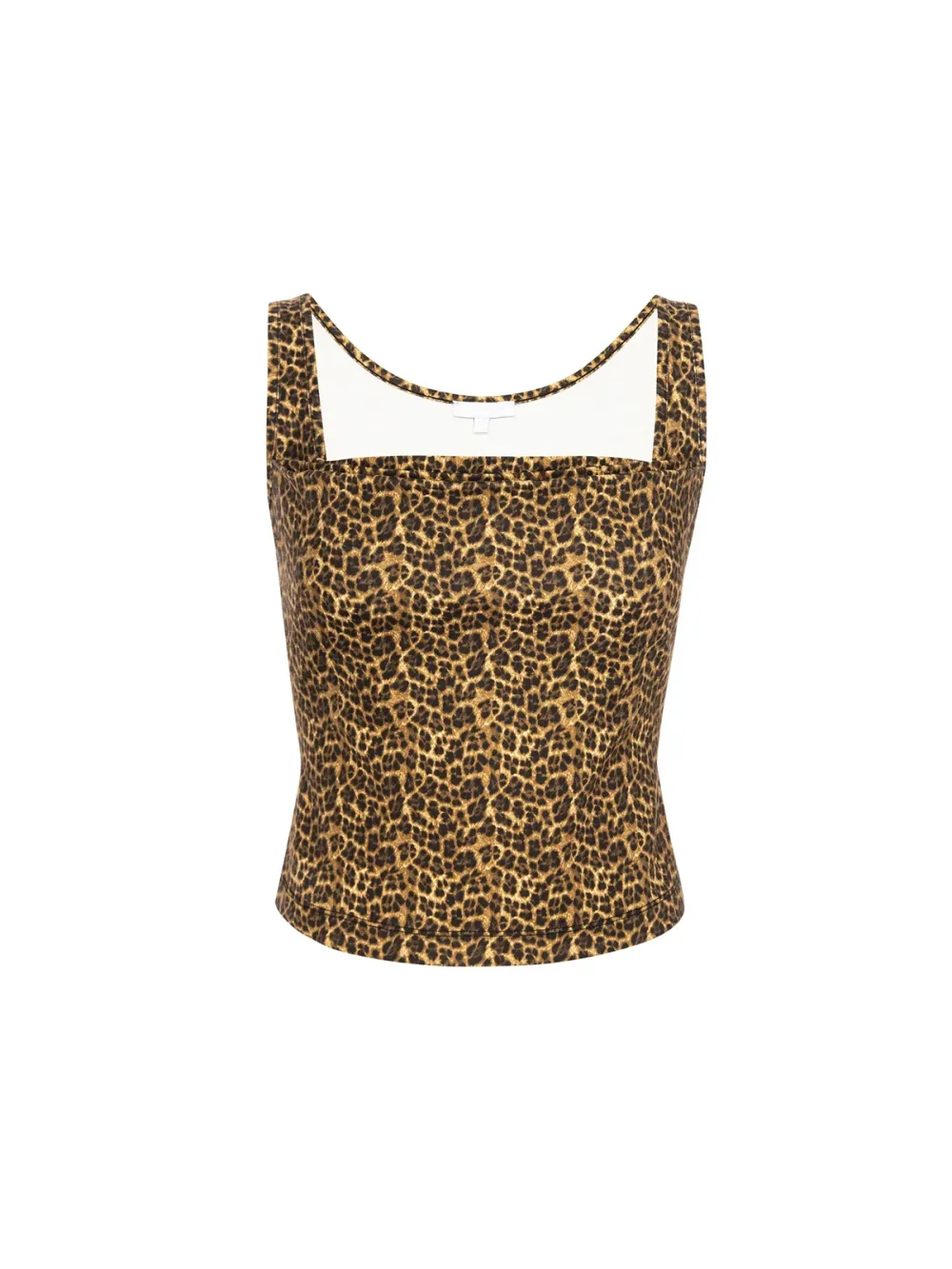 Casual Style Square Collar Top Leopard