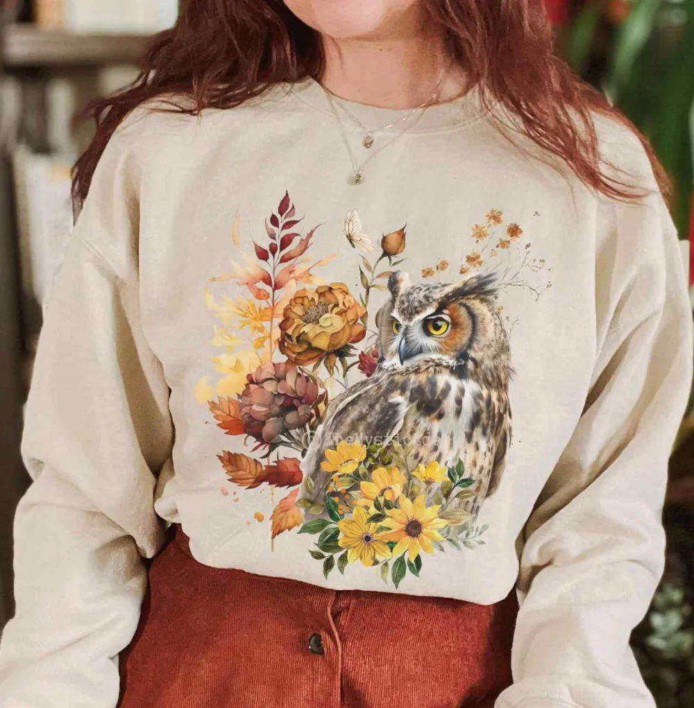 Vintage Owl Cottagecore Sweatshirt