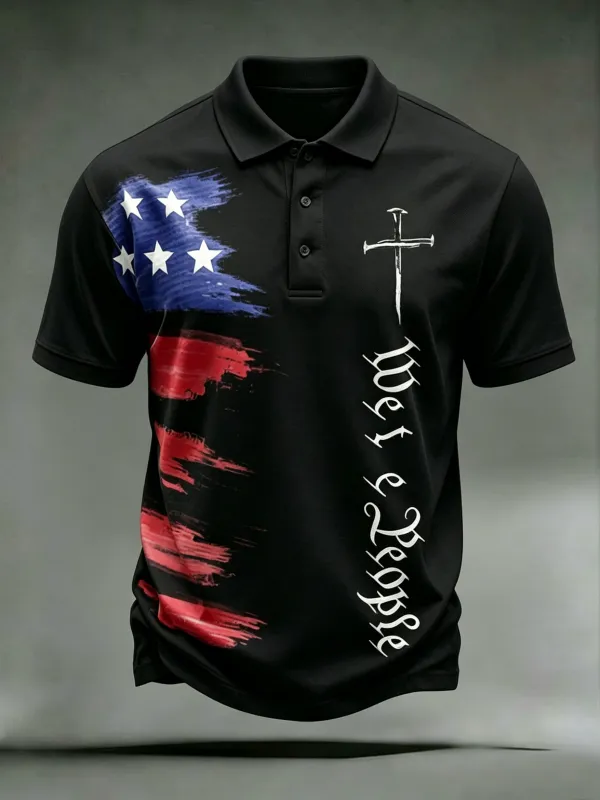 Men'S Casual 250Th Anniversary Celebration Of The Founding Of The United States Independence Day Personalized Printed Polo Shirt
