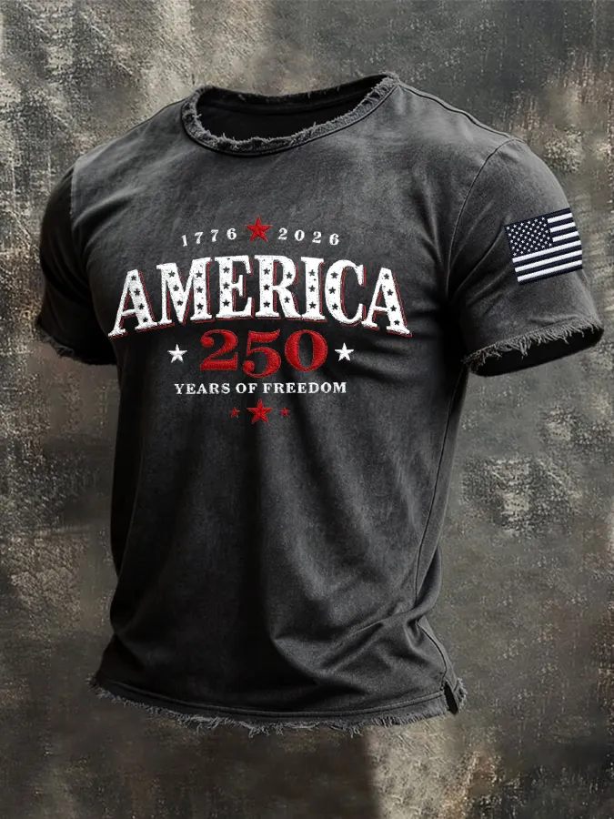 Men'S America Flag Printed Casual T-Shirt
