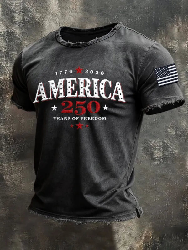 Men'S America Flag Printed Casual T-Shirt