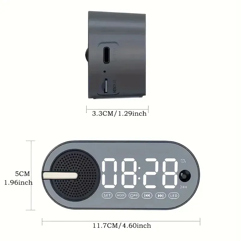 Bluetooth Portable Speaker Clock