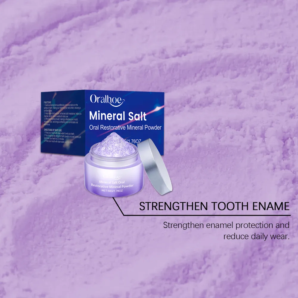 Oralhoe Purple Tooth Powder, Whitening and Gum Care, Cleanses Teeth, Freshens Breath, Cleanses Mouth, Freshens Care-$HT