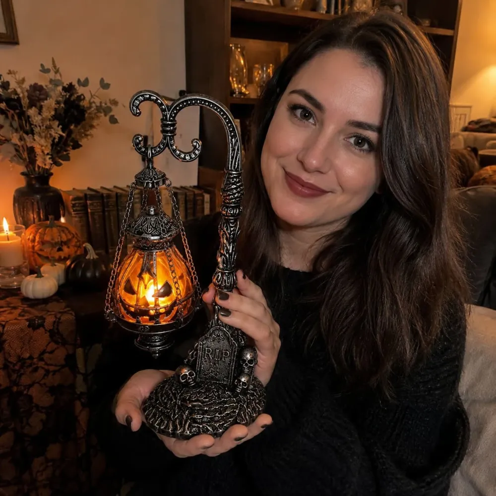 Halloween  Gothic Pumpkin Lantern Stand