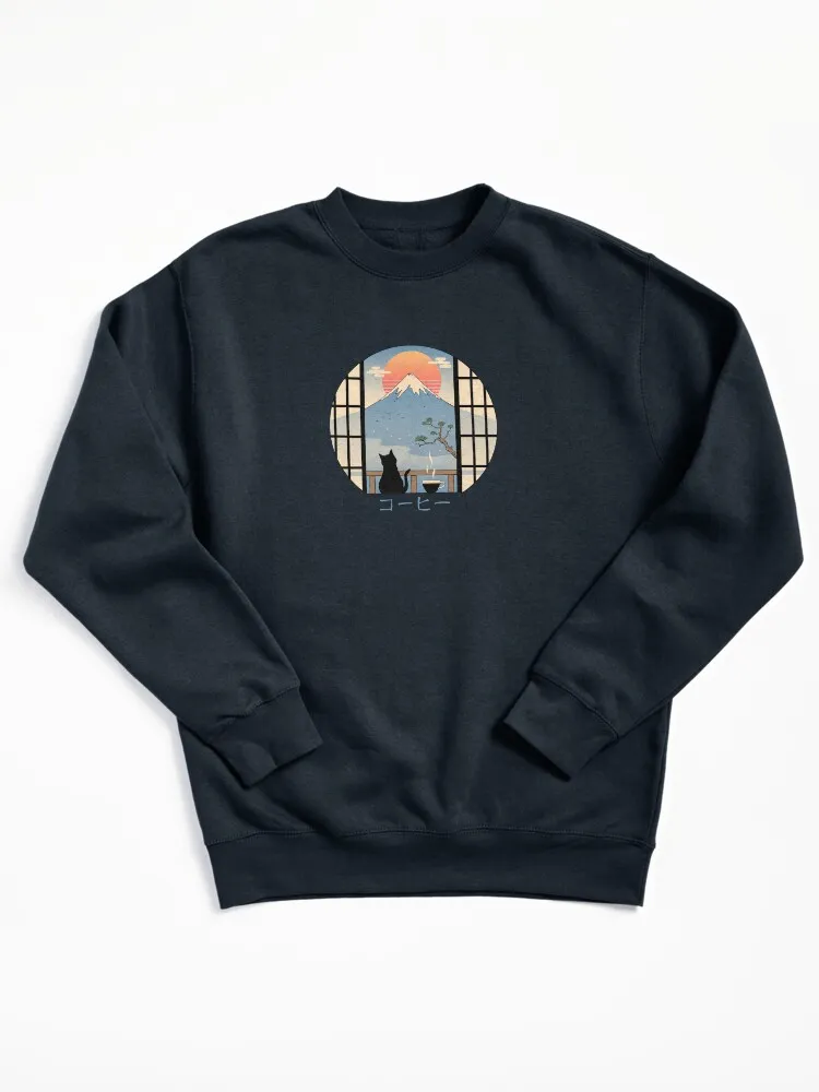 Coffee Cat Pullover Sweatshirt