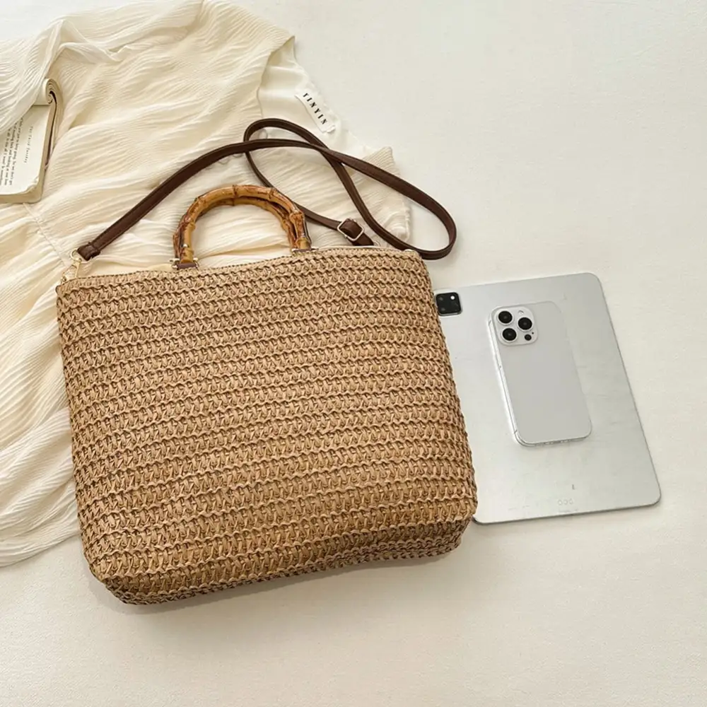 Bamboo Handle Handbag Shoulder Bag