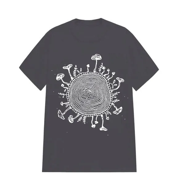 Mushroom Designed Pattern Printed T-Shirt