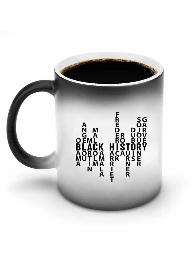 Black Historical Letter Printed Color-Changing Mug