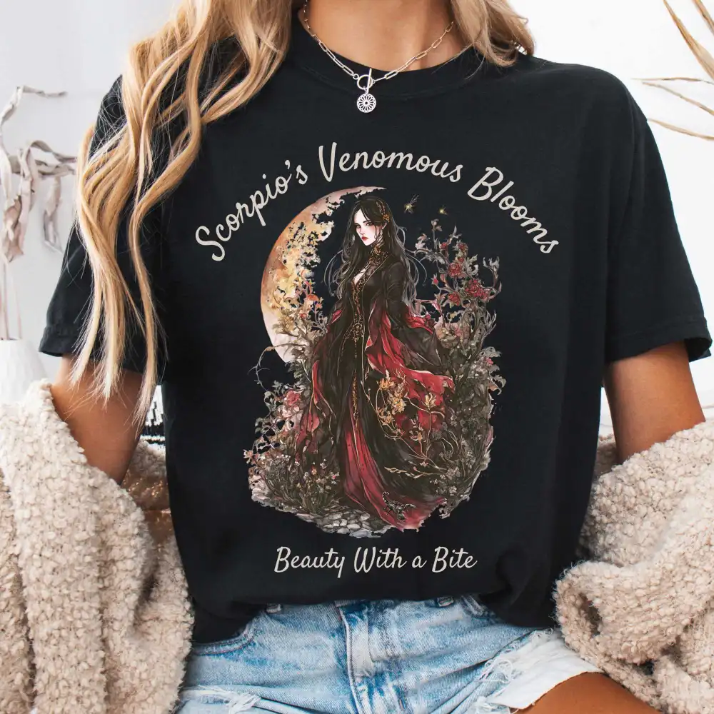 Scorpio's Venomous Blooms Zodiac Shirt